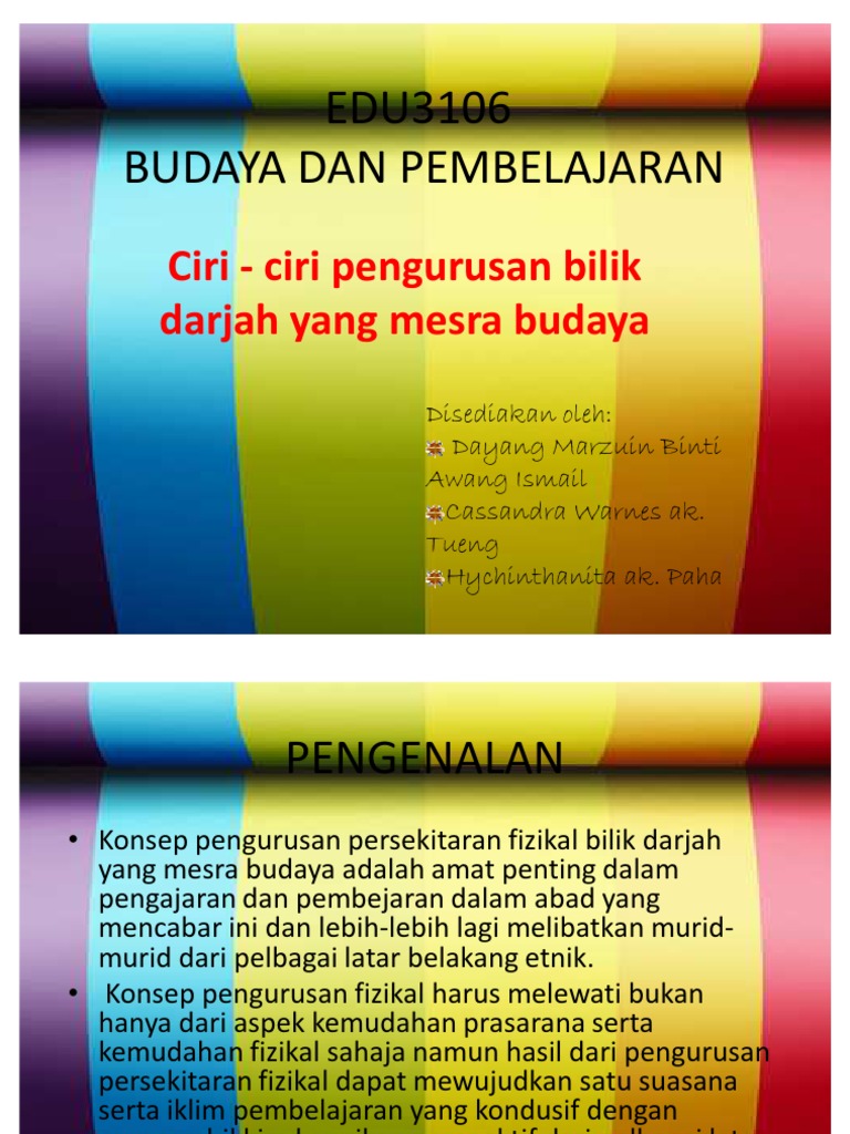 Edu3106 Bilik Darjah Mesra Budaya