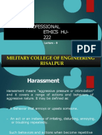 Lecture 8-Harassment - HU 222 Professional Ethics