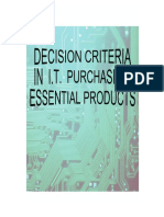 Decision Criteria in I.T. Purchasing