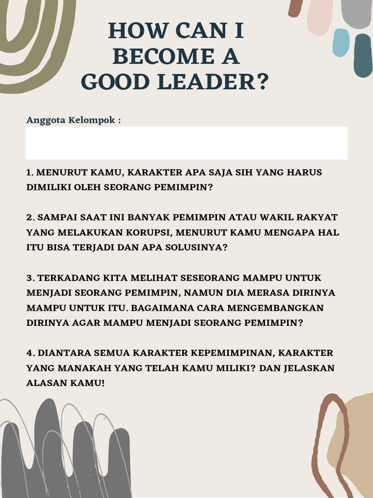 How Can I Become A Good Leader Pdf