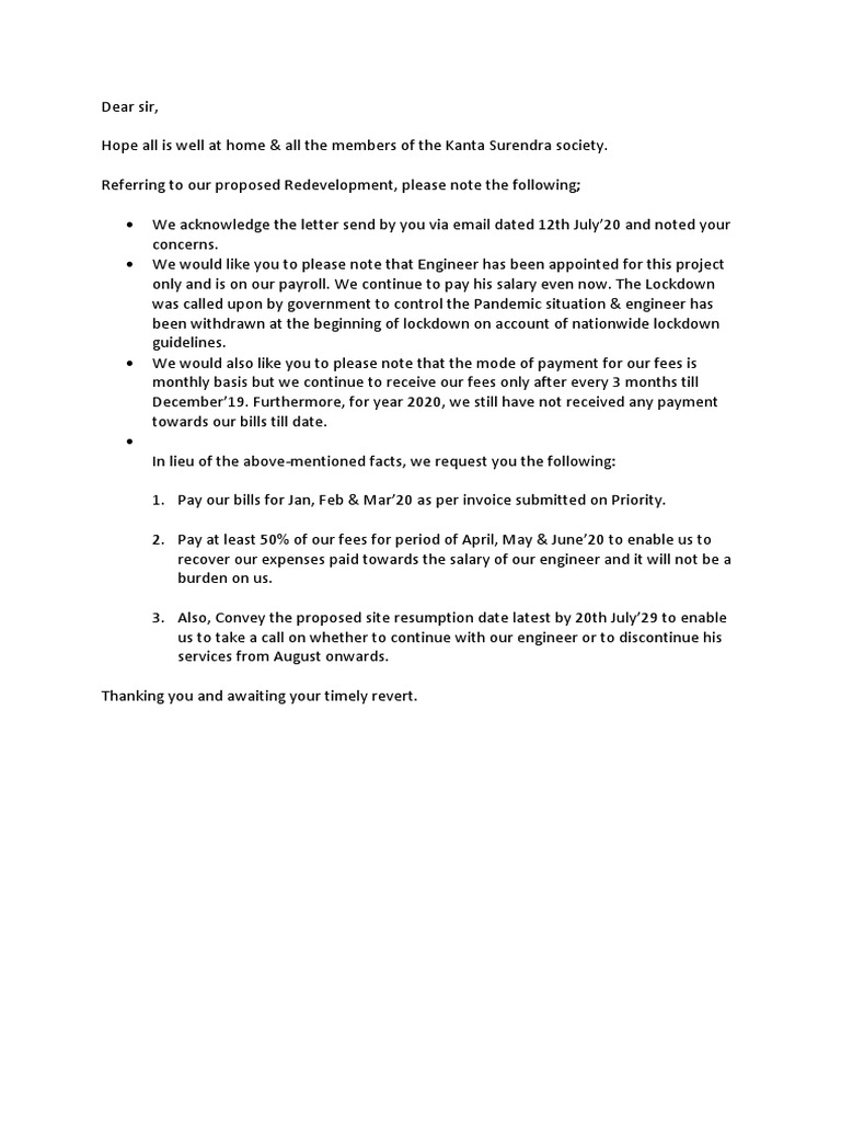 Reply To Letter of Society - 15072020 | PDF