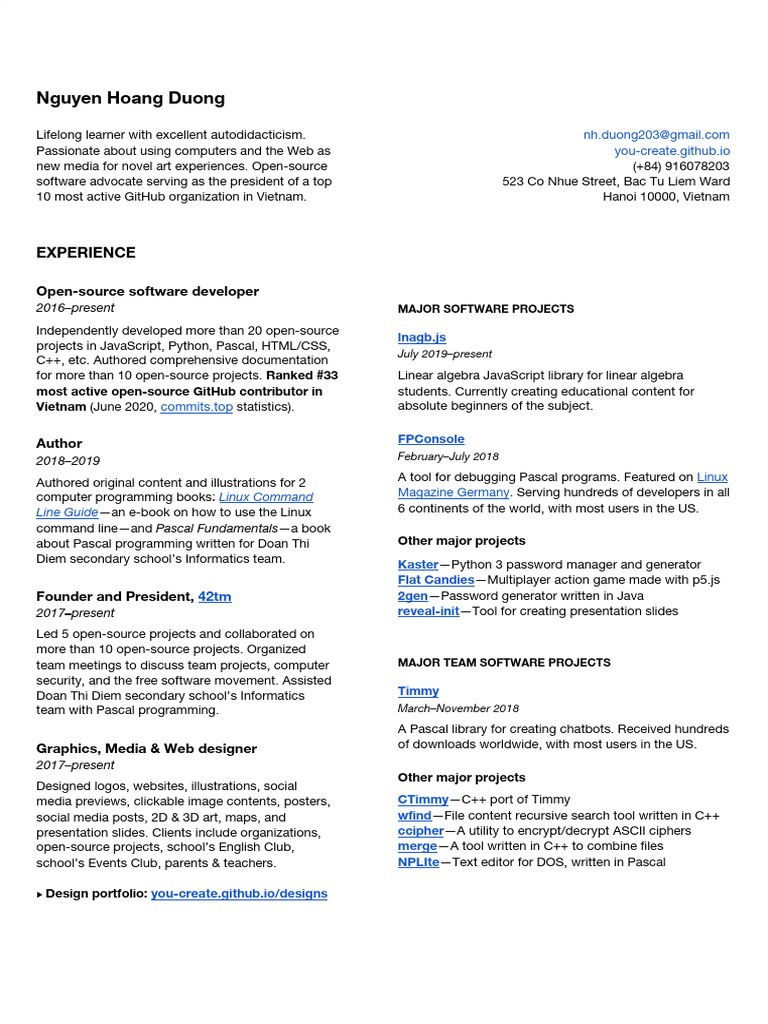 Open-Source Developer & Designer Profile | PDF | Computer Programming ...