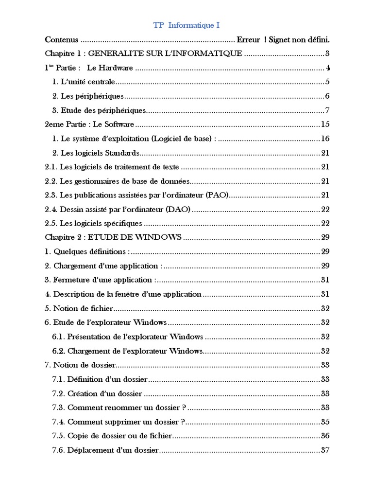 Introduction à l'informatique et Word | PDF | Langage de programmation ...