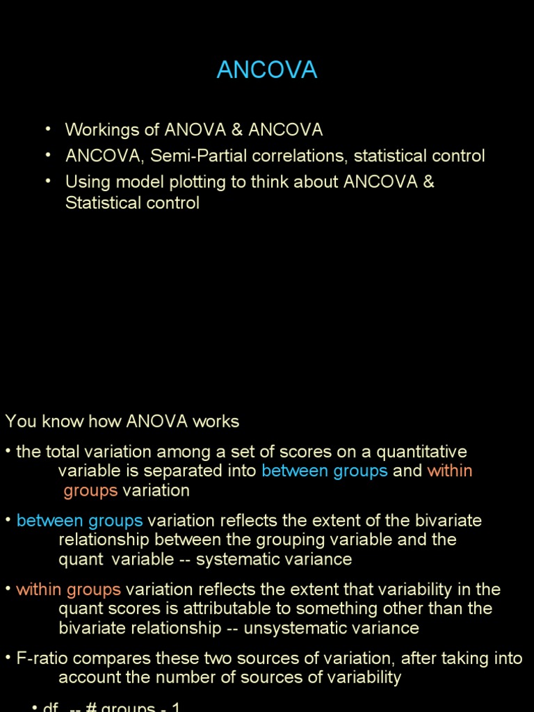 Understanding ANCOVA and Its Applications | PDF | Analysis Of ...