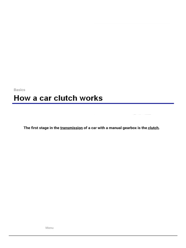 How a car clutch works How a Car Works PDF Clutch Manual