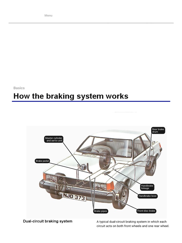 How The Braking System Works How A Car Works Pdf Brake Machines