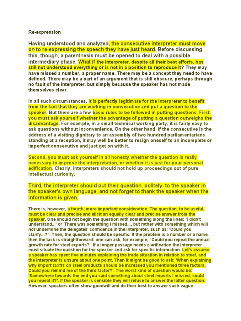 Effective Techniques for Consecutive Interpreting | PDF | Language ...