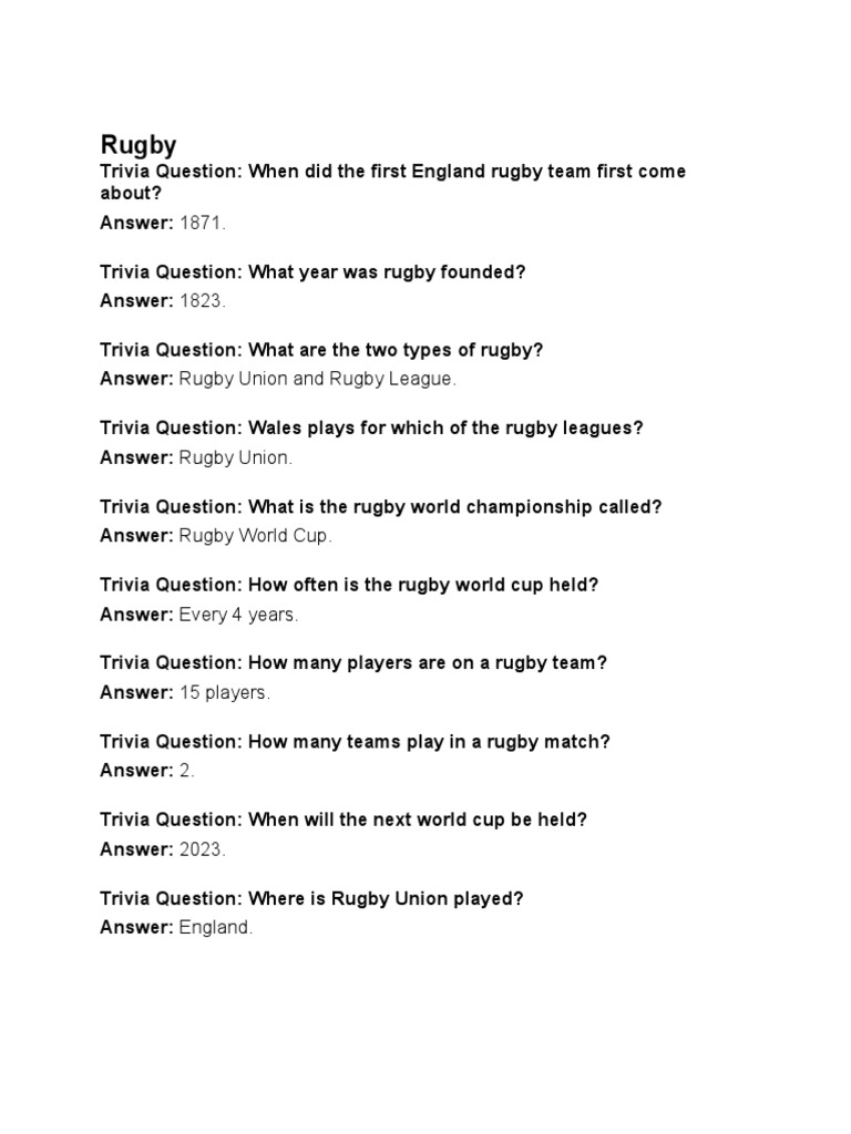 Rugby | PDF | Sports & Recreation | Travel