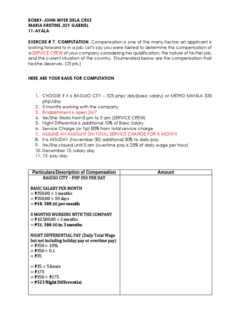 Exercise computation orgman pdf overtime salary