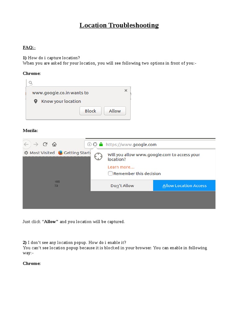 Browser Location Popup Fix Guide | PDF