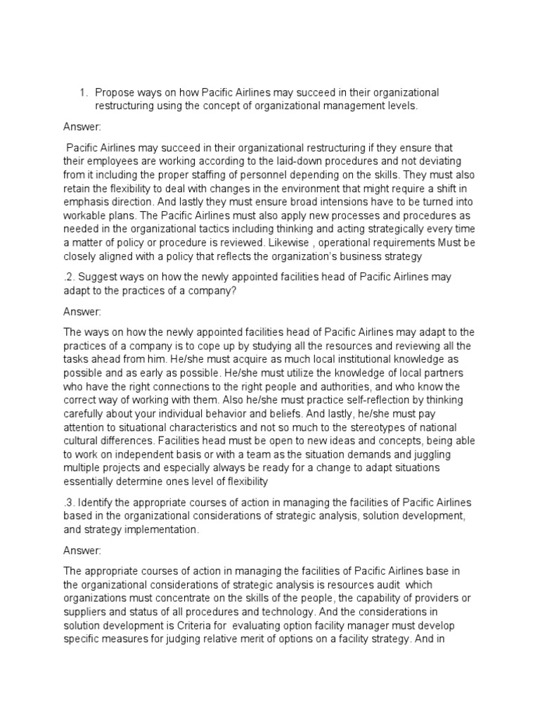 05 Activity 1 Facilities PDF Business Cognition