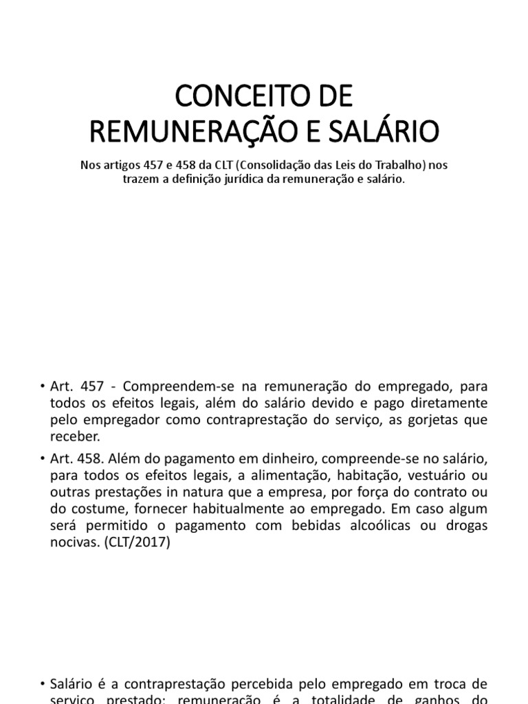 Conceitos de Salário e Remuneração | PDF | Salário | Gorjeta