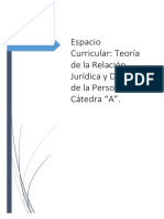 Programa de Teoria de La Relación Juridica y Derecho de La Persona Cátedra A 2018