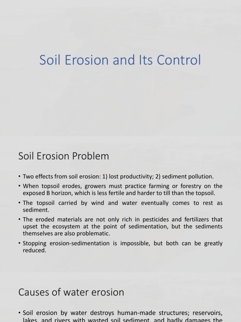 Soil Erosion and Its Control PDF Erosion Soil
