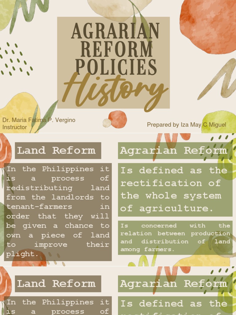 History of Agrarian Reform in the Philippines | PDF | Philippines