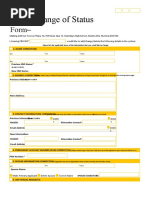 Change of Status Form