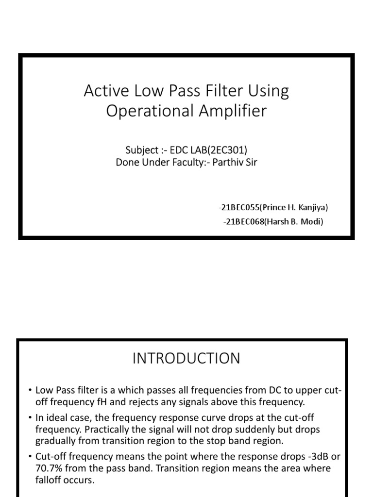Edc Lab Report PDF Low Pass Filter Electronic Filter