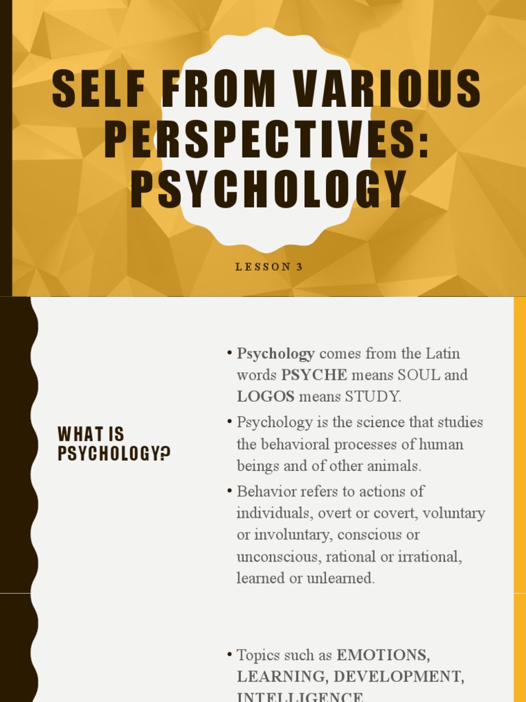 Psychological Self PDF Psychology Self