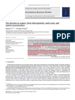 The Decision To Export - Firm Heterogeneity, Sunk Costs, and