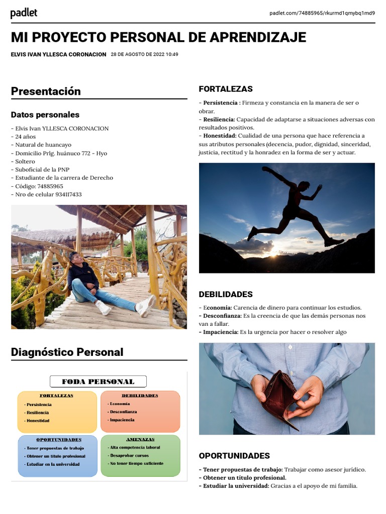 PROYECTO PERSONAL DE APRENDIZAJE PADLET | PDF | Cognición | Ciencia ...