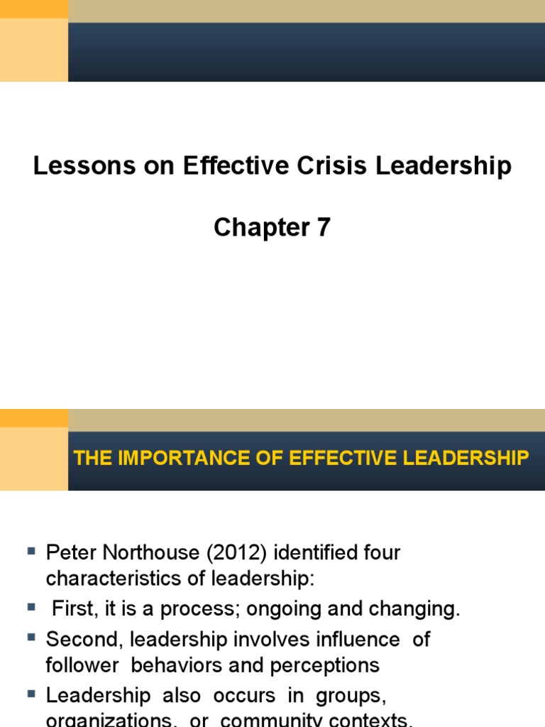 Mcm360 Ch07 Lessons On Effective Crisis Leadership Pdf Leadership