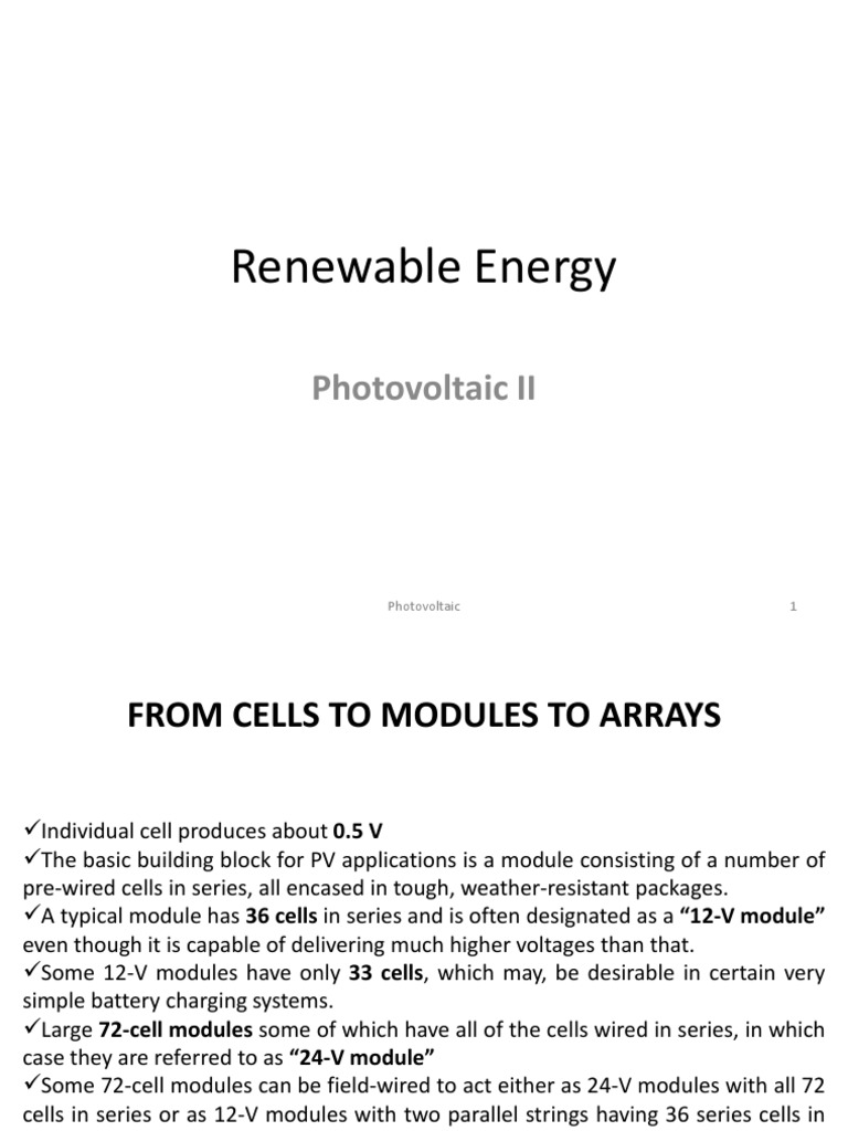 Understanding Photovoltaic Modules and Arrays | PDF | Photovoltaics ...