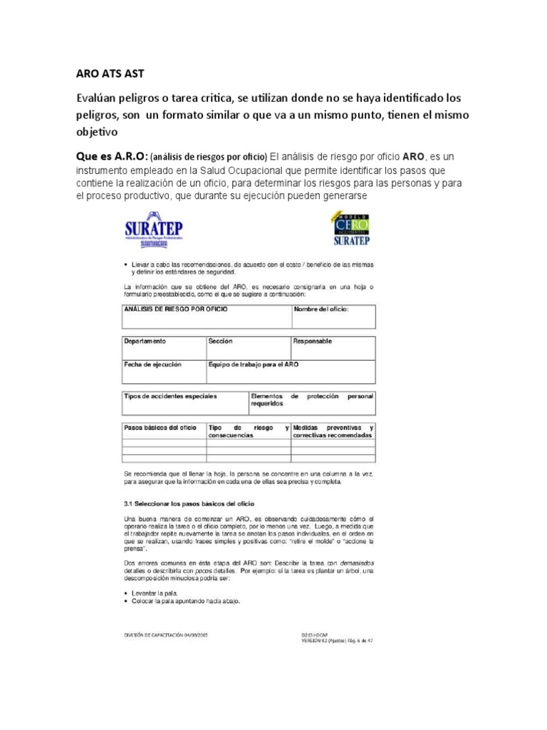 ARO, ATS y AST en Seguridad Laboral | PDF | Informática | Tecnología