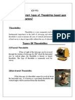 Theodolite Types, Uses, Application Detailed Assignment