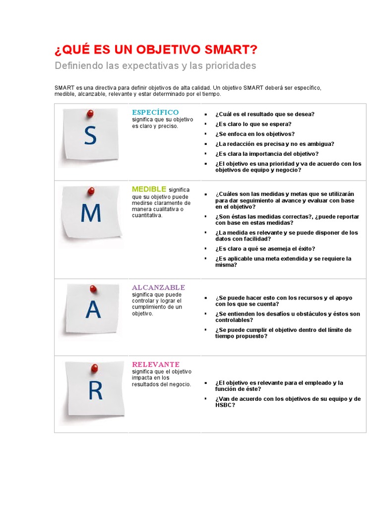 Qué Es Un Objetivo SMART | PDF | Business
