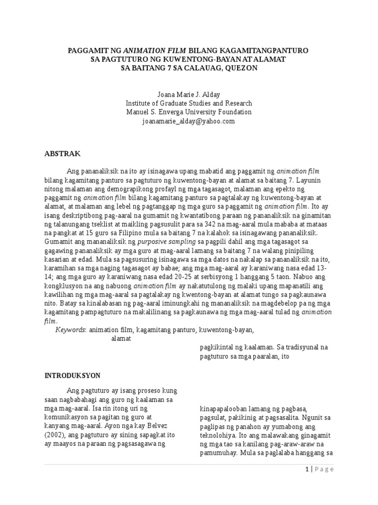 Research Journal Alday | PDF