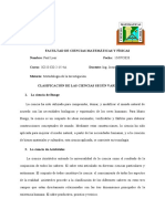 Clasificación de Las Ciencias Segun Varios Autores