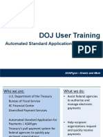 DOJ User Training - Automated Standard Application for Payments