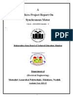 A Micro Project Report On Synchronous Motor: Matoshri Aasarabai Polytechnic, Eklahare, Nashik