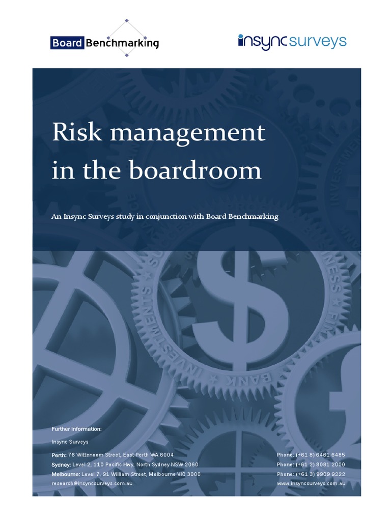 Risk Management in The Boardroom | PDF | Internal Control | Regulatory ...