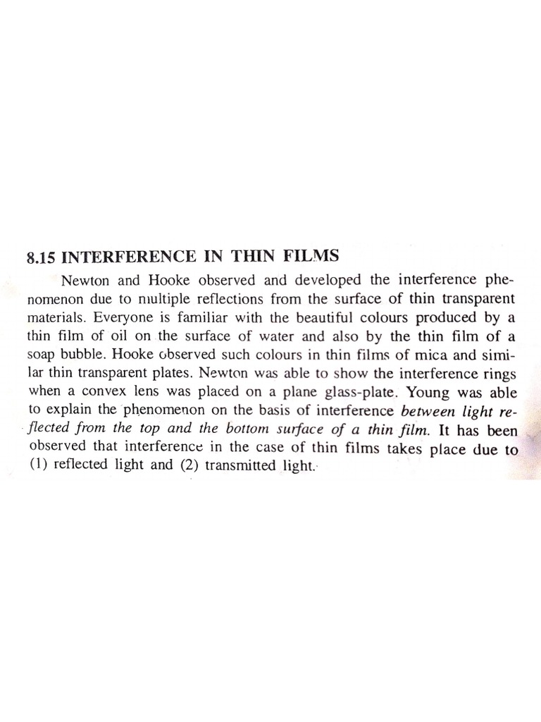Thin Film Interference Notes | PDF