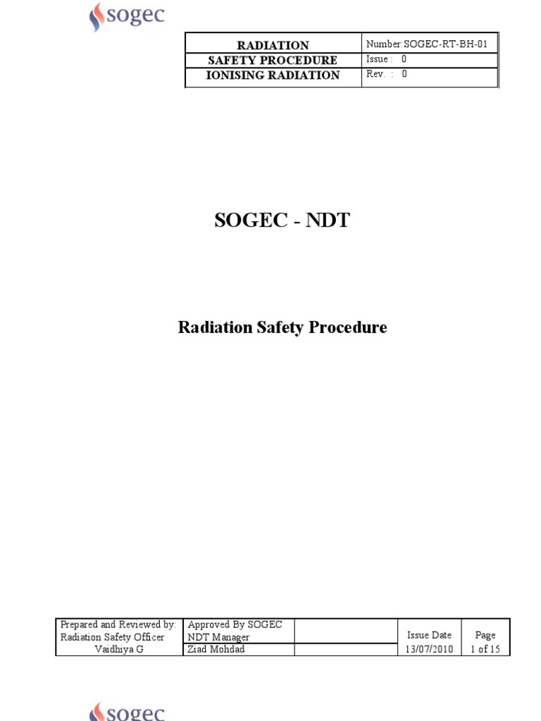 Ionising Radiation Safety Procedure | PDF | Ionizing Radiation ...