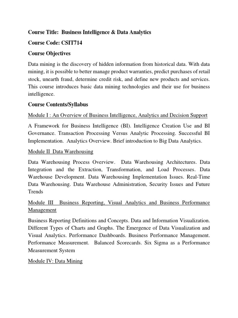Business Intelligenceand Data Analytics Pdf Analytics Business