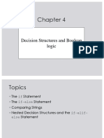 CE100 - Chapter 4 - Decision Structures and Boolean Logic