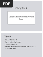 CE100 - Chapter 4 - Decision Structures and Boolean Logic