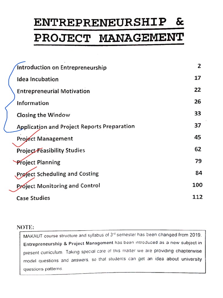 Project Management and Entrepreneurship | PDF