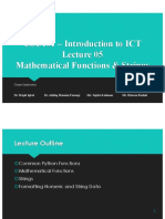 Mathematical Functions & Strings