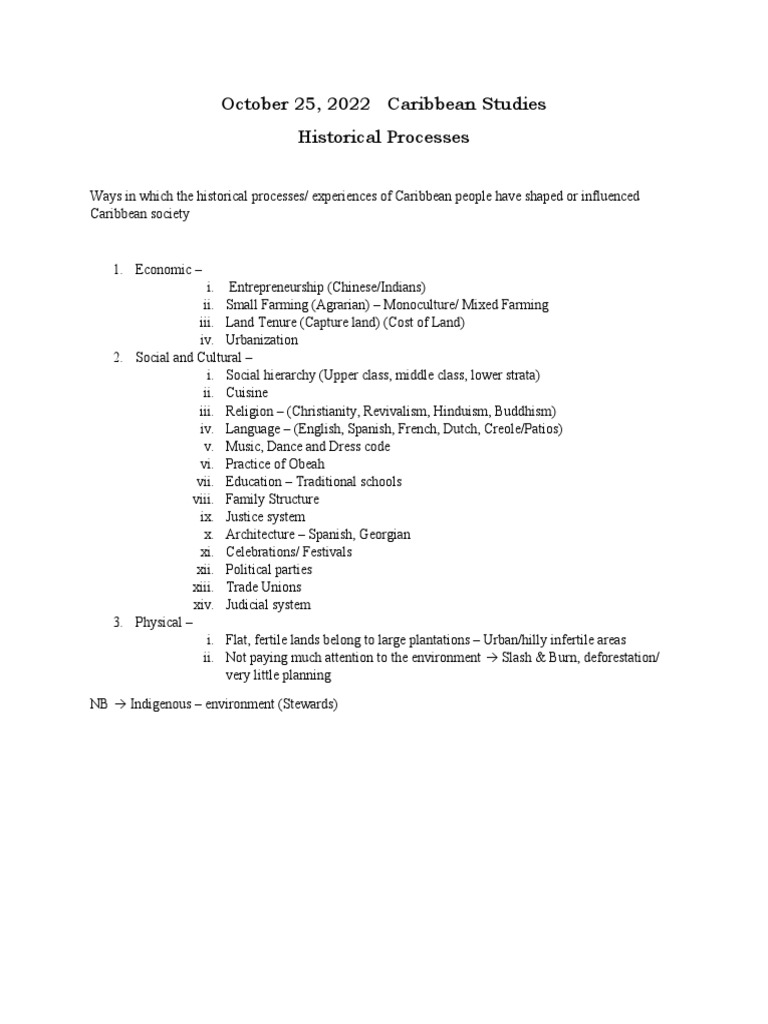 Monoculture in Caribbean Society | PDF | Social Science