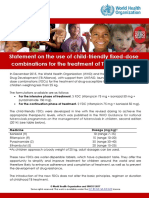 Statement On The Use of Child Friendly Fixed Dose Combinations For The Treatment of TB in Children