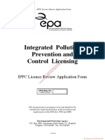 Integrated Pollution Prevention and Control Licensing: IPPC Licence Review Application Form