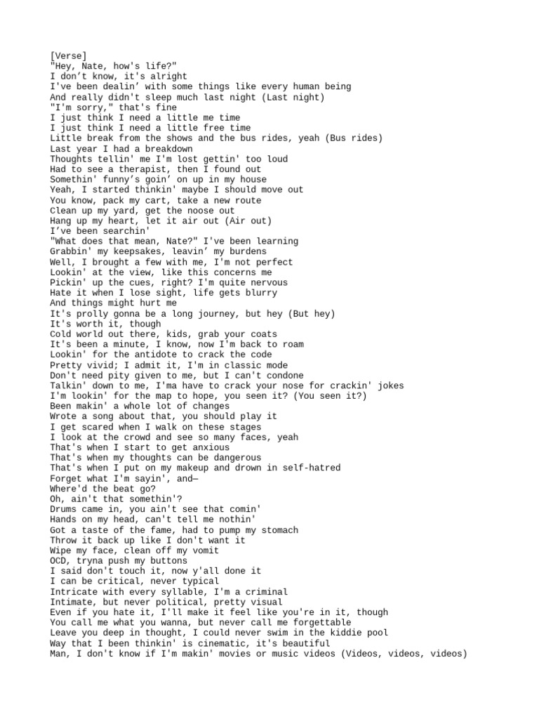The Search Lyrics PDF