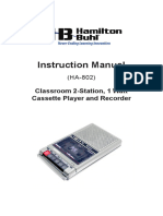 HA-802 Cassette Player Manual