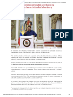 Maduro: He Decidido Extender A 48 Horas La Suspensión de Las Actividades Laborales y Escolares