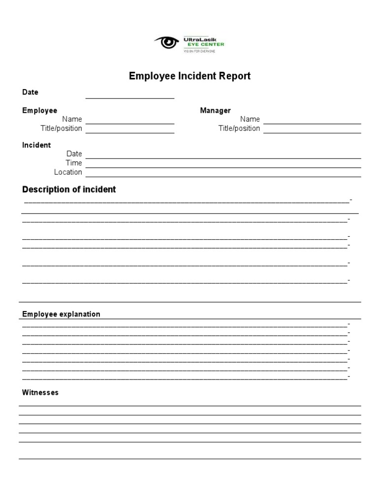 Employee Incident Report Form | PDF