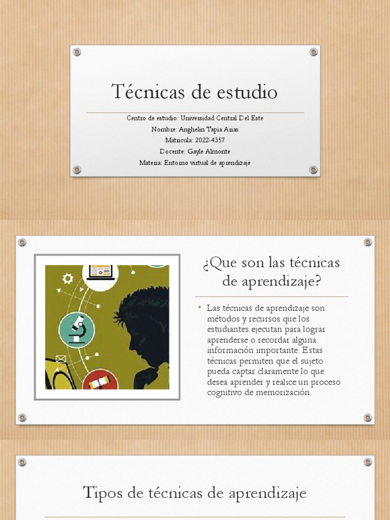 Técnicas Efectivas de Estudio | PDF | Aprendizaje | Habilidades de estudio