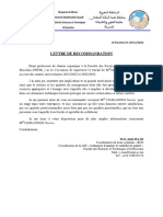 Lettre de Recommandation Du Stage